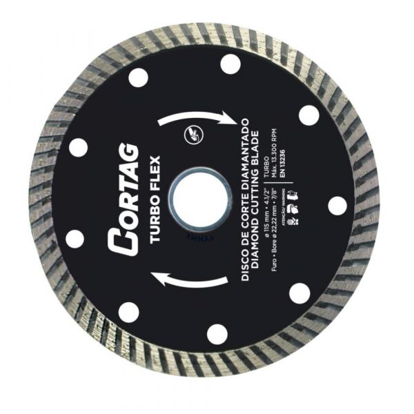 Disco Diamantado 115mm Turbo Flex Esmerilhadeira Cortag