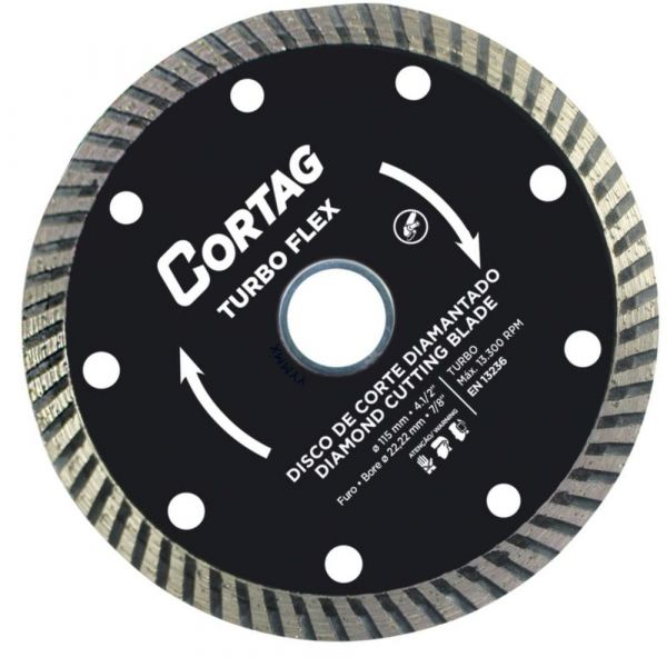 Disco Diamantado 115mm Turbo Flex Esmerilhadeira Cortag