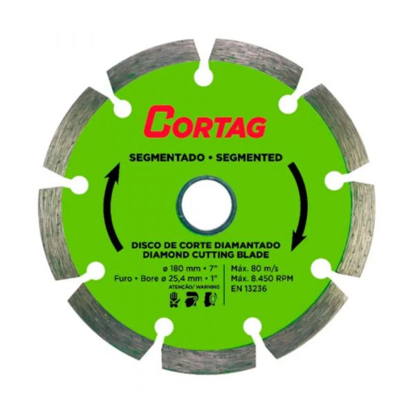 Disco Diamantado Segmentado 180mm Esmerilhadeira Cortag
