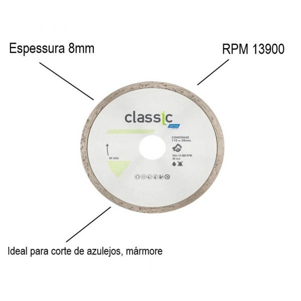 Disco Diamantado Continuo Classic 110mm Norton