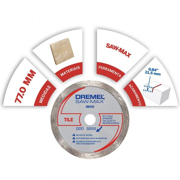 Disco Diamantado para Azulejo DSM540-RW Dremel
