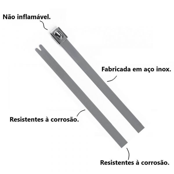 100 Unidades De Abraçadeiras De Inox 316 MBT8H 8,0 X 200 mm HellernnTyton