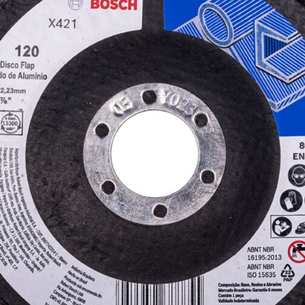 Disco Flap 4.1/2 Pol. G120 Óxido Alumínio Metal Bosch