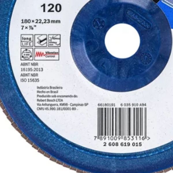 Disco Flap 7 Pol. G120 Standard For Metal 180mm Bosch