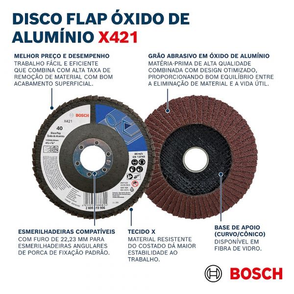 Disco Flap 7 Pol. G60 Standard For Metal 180mm Bosch