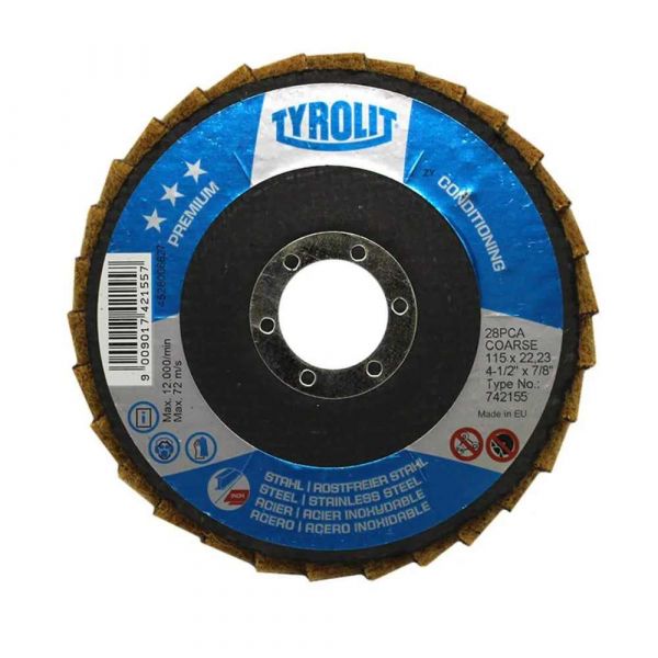 Disco Flap Polimento Inox Grosso 115x22,23mm Tyrolit