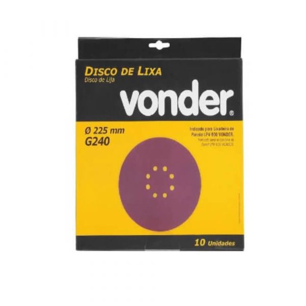 Disco Lixa G.240 Para Lixadeira Lpv600 Com 10 unidades Vonder