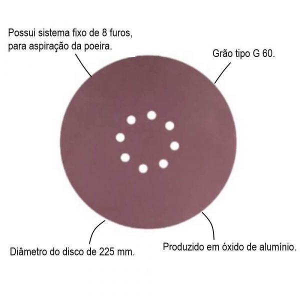 Disco Lixa G.60 Para Lixadeira Lpv600 Com 10 Unidades Vonder