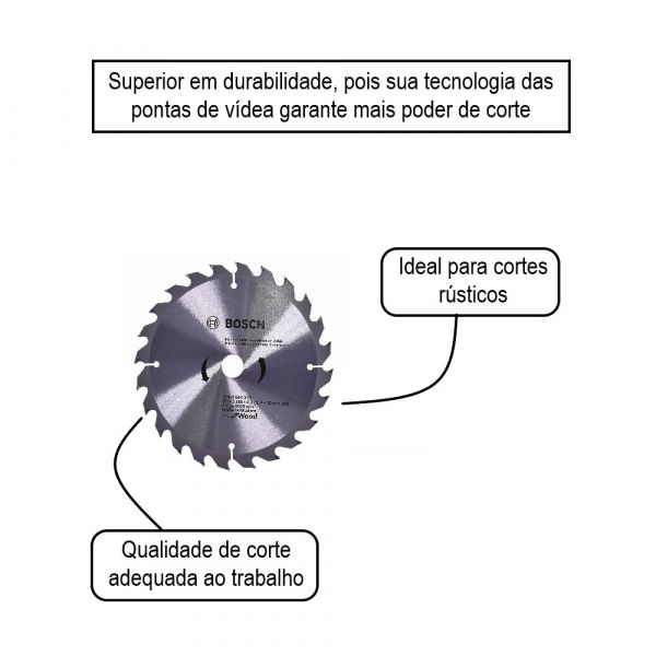 Disco para Serra Circular Vidia Bosch 7ECO WOOD 1/4x 24D