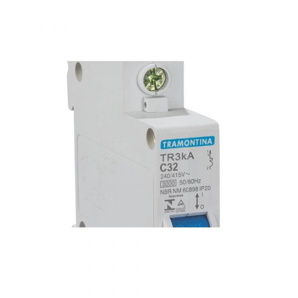 Disjuntor Monofásico Din Tr3ka 1P 32A Curva C Tramontina