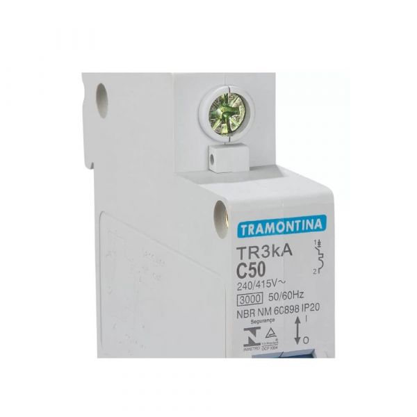 Disjuntor Monopolar 1P 50A Tr3ka Curva C Tramontina