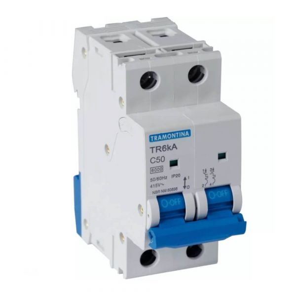 Disjuntor TR6KA 2 Polos 50A Curva C Tramontina