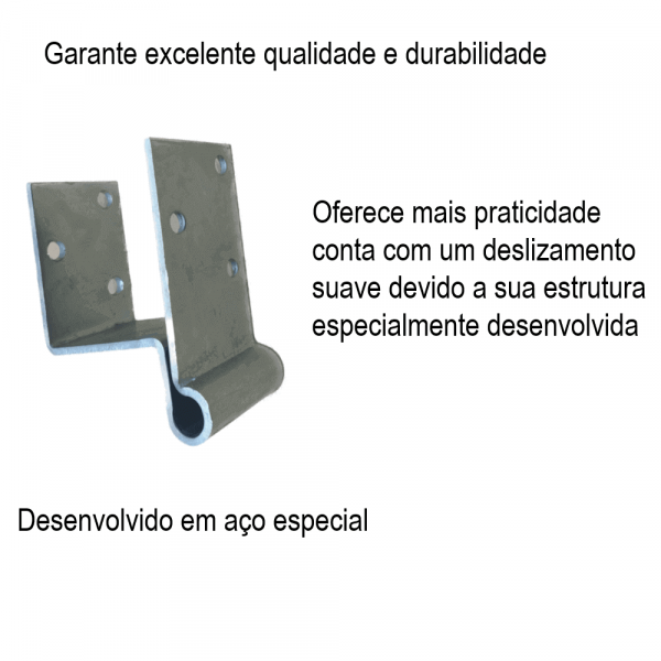 Dobradiça Aço Boca De Lobo Lateral 3/16” Jg Indústria
