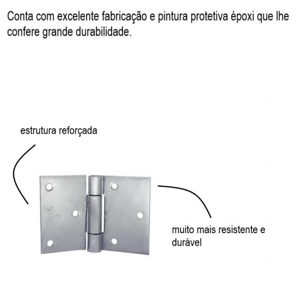 Dobradiça Aço Quadrada Número 1 Jg Industria