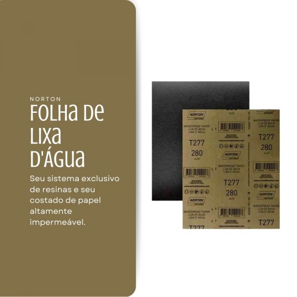  Folha de Lixa D'Água Grão 80 Norton