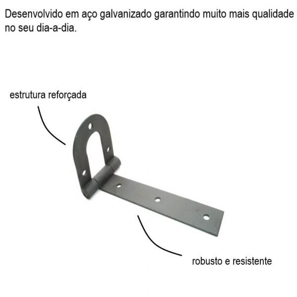 Dobradiça De Porteira Tipo Ferradura Número 6 Jg Industria