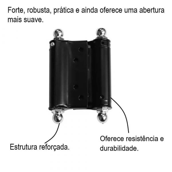 Dobradiça Vai E Vem 3” Preta União Mundial