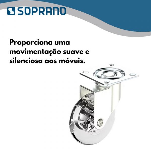 Rodizio De 75mm Sem Freio Soprano