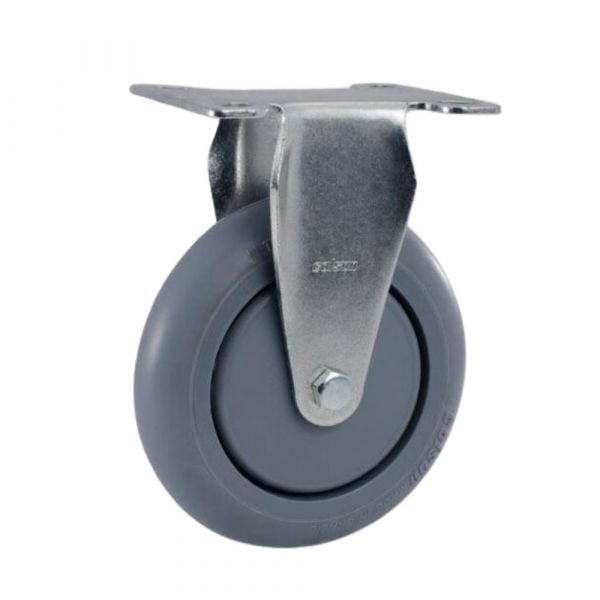 Rodízio Placa Fixa Roda em Borracha Plástica 65kg