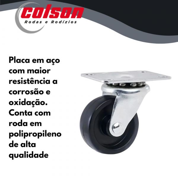 Rodízio Giratório RGB 114 Com Roda PP Colson