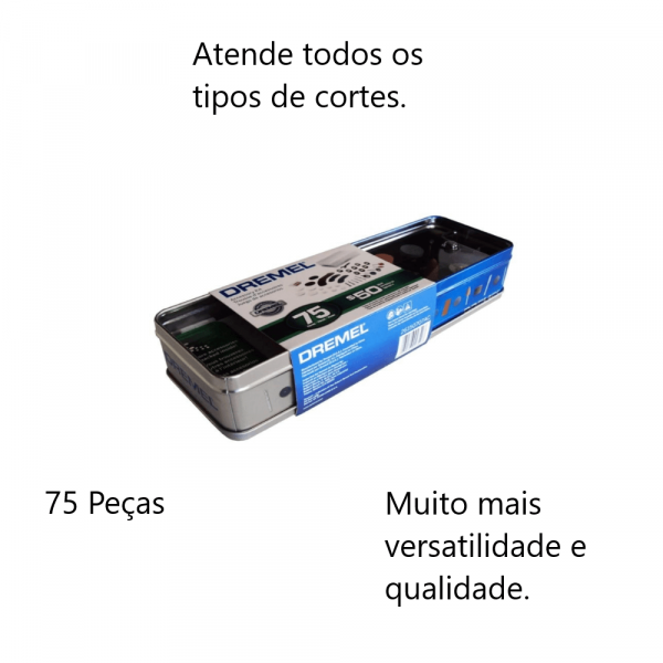 Dremel Kit De Acessórios De Micro Retífica Para Cortar, Esmerilhar, Limpar, Polir, Lixar, Esculpir e Furar - 75 Peças (Modelo 707)