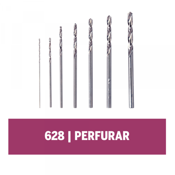 Dremel Kit De Brocas De Aço Rápido Para Madeira, Plástico, Ouro, Bronze, Latão E Alumínio - 7 Peças (Modelo 628)