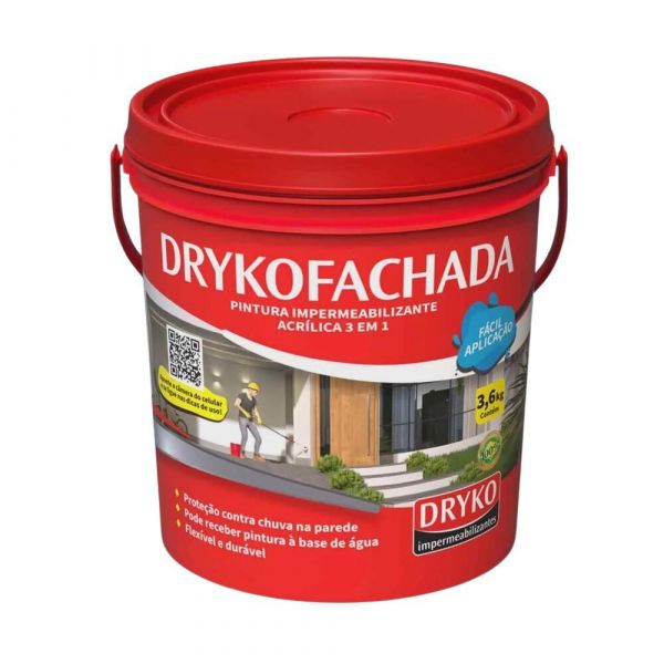 Drykofachada Impermeabilizante Parede Branco 3,6L Dryko