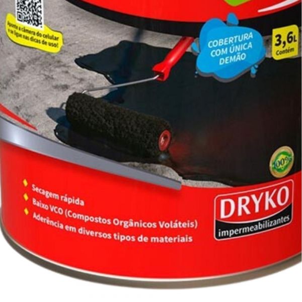 Drykoprimer Eco Pintura Asfáltica Impermeabilizante 3,6L Dryko