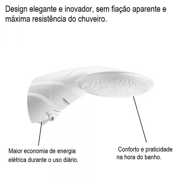 Ducha Advanced Turbo 6400W Multitemperaturas Branca 220V Lorenzetti