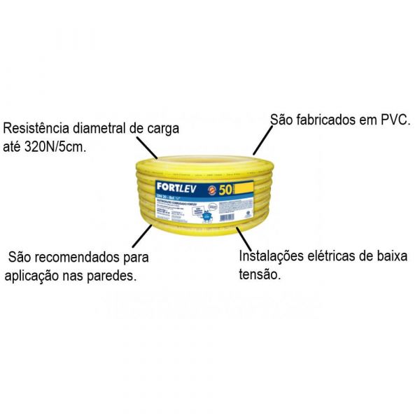 Eletroduto Corrugado 20mmx50 Fortlev