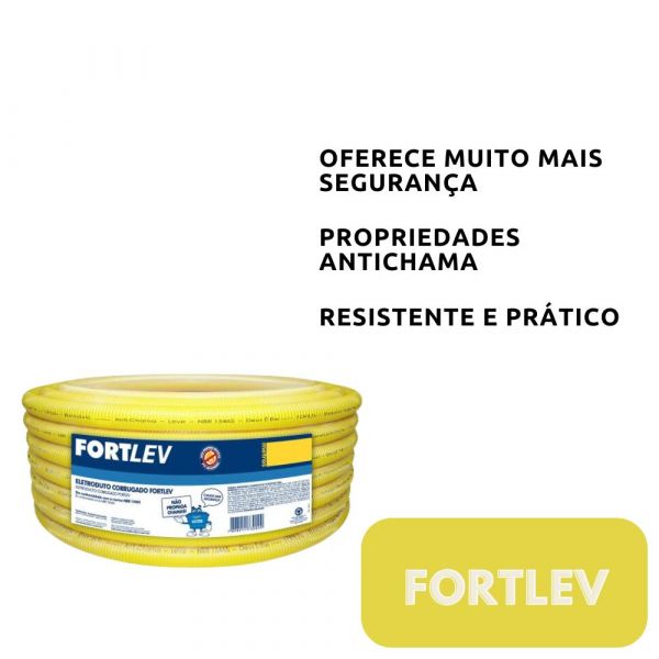 Eletroduto Corrugado 20mm x 10m Fortlev
