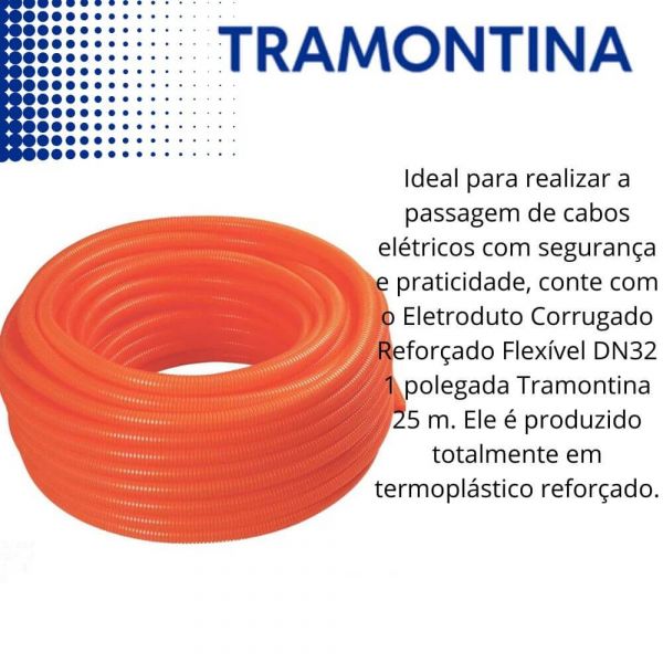 Eletroduto Corrugado Reforçado 25mmx50 Tramontina  