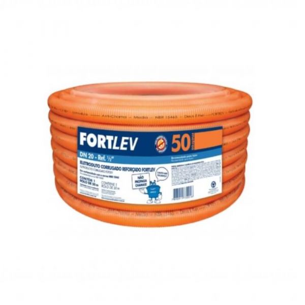 Eletroduto Corrugado Reforçado 25x50mm Fortlev