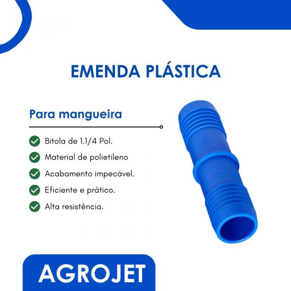 Emenda Plástica Para Mangueira 1.1/4” Agrojet