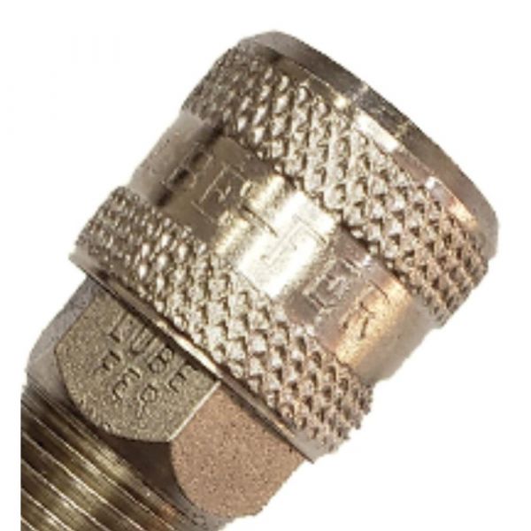 Engate Rápido com Rosca Macho 1/4 Pol. NPT 1/2 Pol. Lubefer