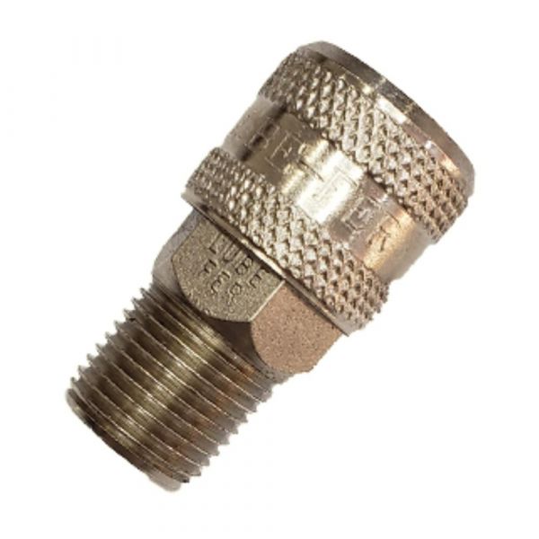 Engate Rápido com Rosca Macho 1/4 Pol. NPT 1/2 Pol. Lubefer