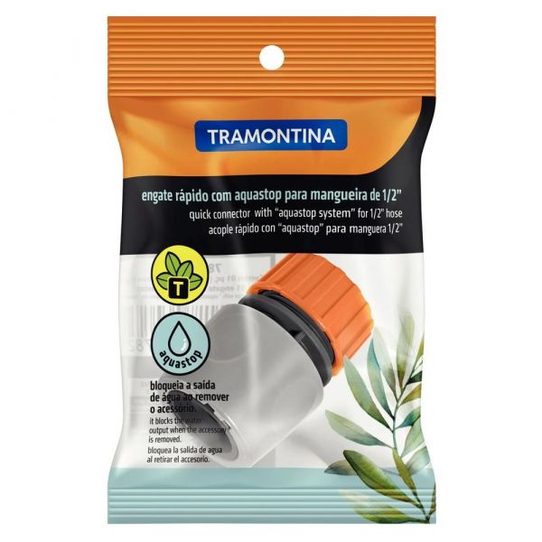 Engate Rápido para Mangueira com Aquastop 1/2 Pol. Tramontina