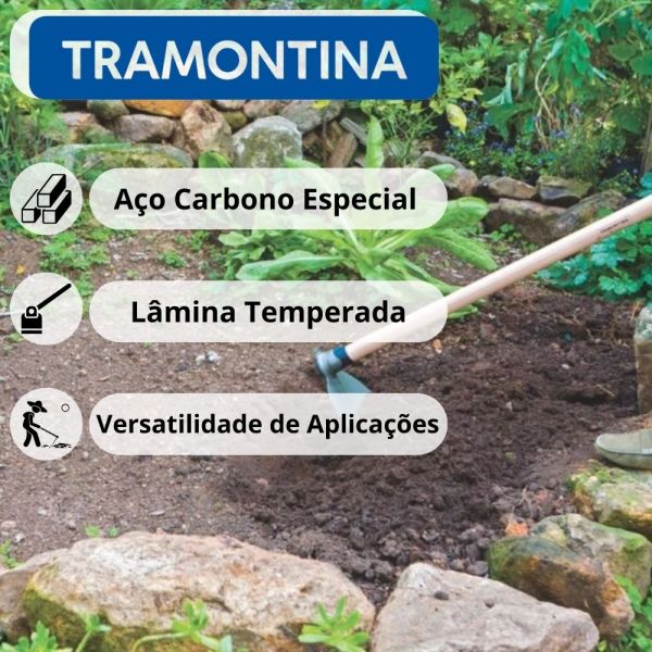 Enxada Canavieira goivada 2.5 T C/Cabo de Madeira 145 cm Tramontina  