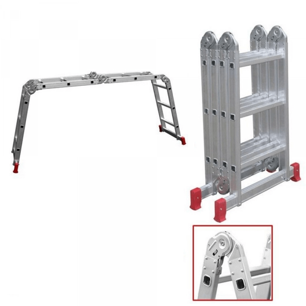 Escada Articulada Alumínio 13x1 4x4 16 Degraus Botafogo