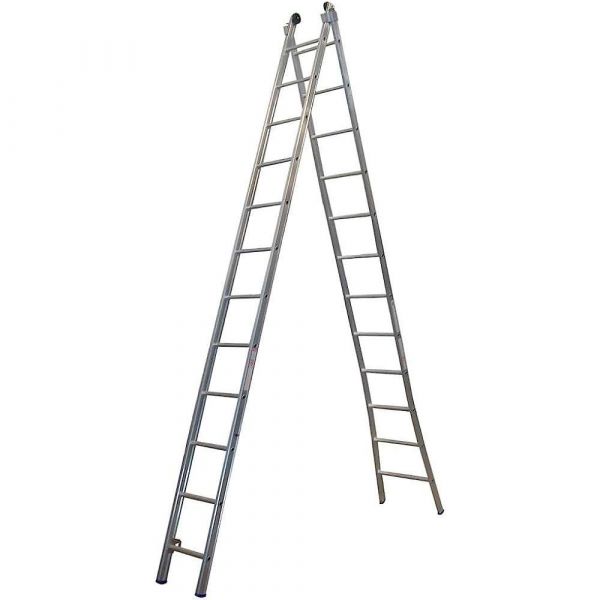 Escada Comercial de alumínio 2 lances 13 degraus Alulev