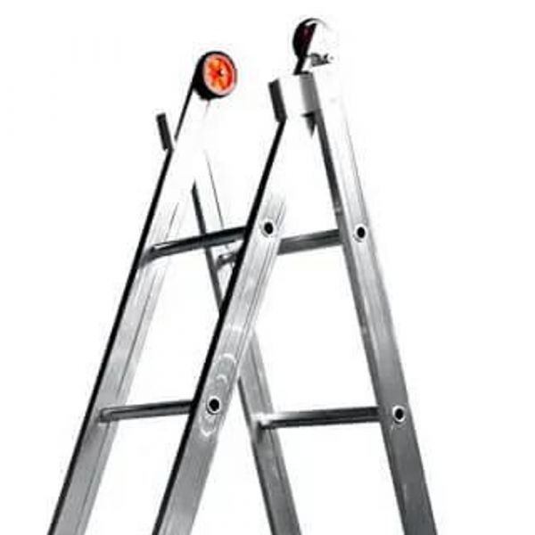 Escada Comercial de Alumínio 2 Lances 8 Degraus Alulev