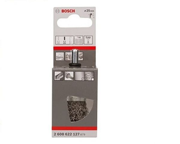 Escova de Aço Pincel Para Furadeira Arame Ondulado Inoxidável 25mm Bosch 2608622127