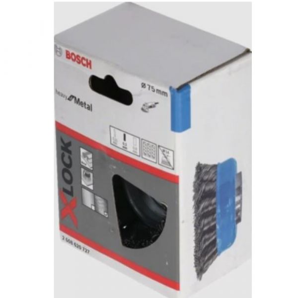 Escova Aço Copo X-LOCK Bosch 75mm Arame Trançado 0,5mm