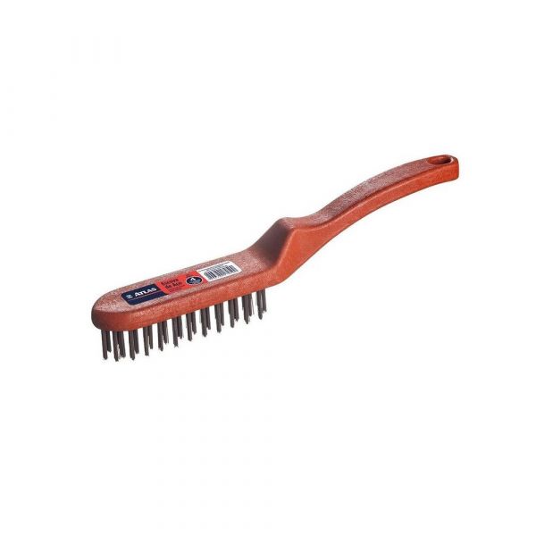 Escova Aço Manual Com Cabo de Plástico 4 Fileiras Atlas 1840/4