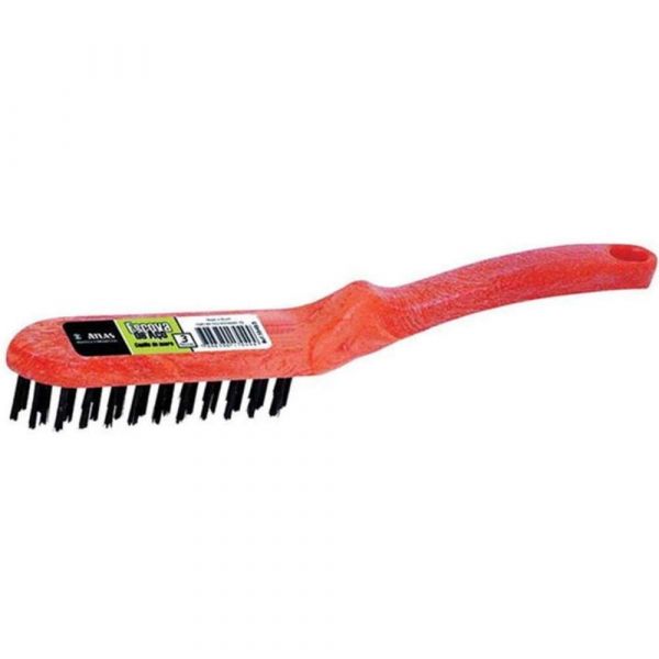 Escova de Aço Manual com Cabo Plástico 3 Fileiras Atlas 