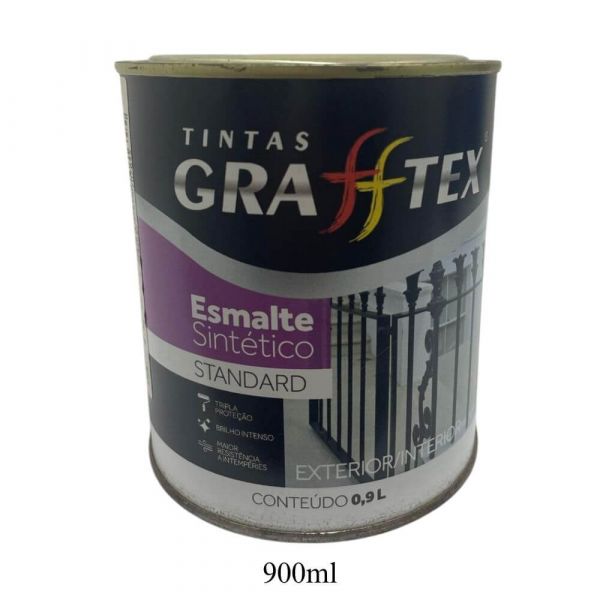 Esmalte Sintético Alto Brilho Cinza Médio 900ml Grafftex 
