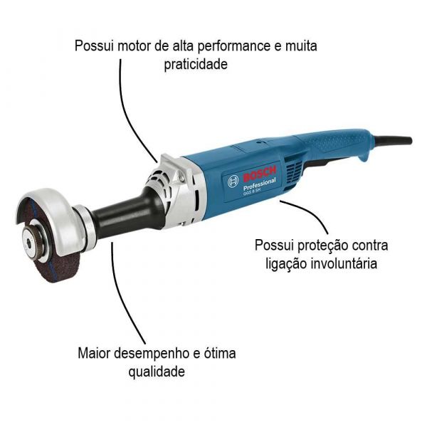 Retífica Reta Bosch GGS 8 SH 1200W 220V 8000 RPM