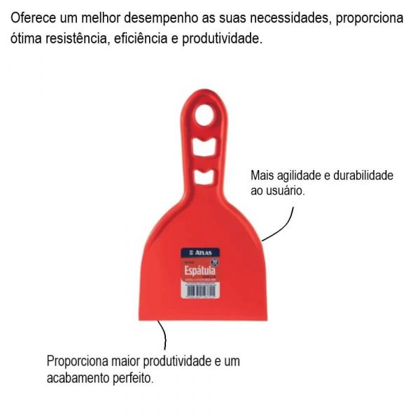 Espátula Plástica Lisa 10cm 150/10 Atlas