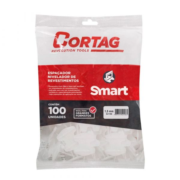 Espaçador Nivelador 1,5mm Smart com 100 Unidades Cortag