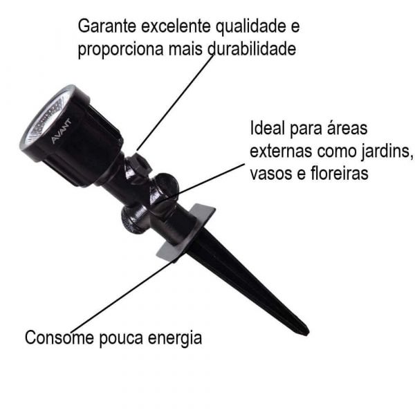Espeto Hummer 5W Luz Verde IP65BR Avant